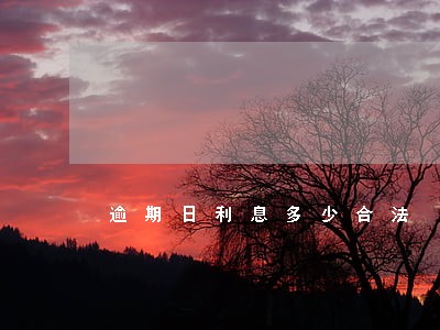 逾期日利息多少合法 逾期日利息多少合法