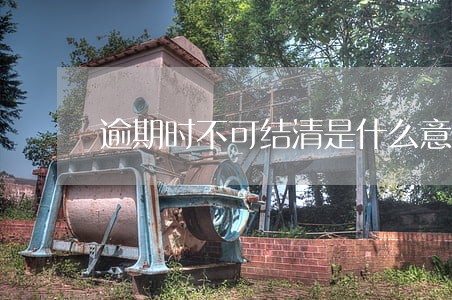 逾期时不可结清是什么意思 逾期时不可结清是什么意思
