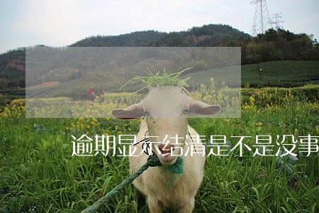 逾期显示结清是不是没事了