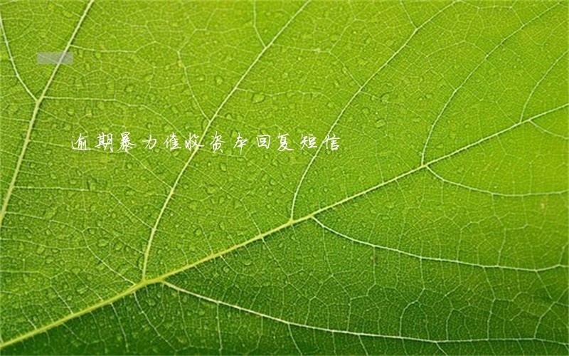 逾期暴力催收资本回复短信 逾期暴力催收资本回复短信
