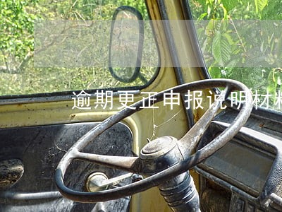 逾期更正申报说明材料 逾期更正申报说明材料