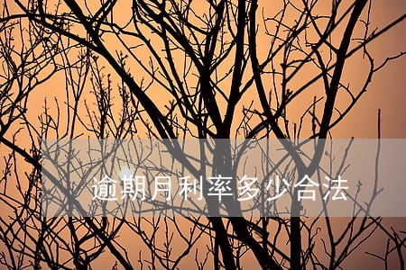 逾期月利率多少合法 逾期月利率多少合法