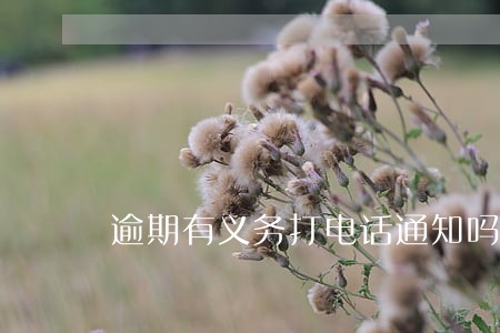 逾期有义务打电话通知吗 逾期有义务打电话通知吗