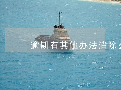 逾期有其他办法消除么 逾期有其他办法消除么