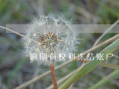 逾期有权利冻结账户 逾期有权利冻结账户