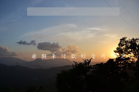 逾期未付款的合同约定 逾期未付款的合同约定