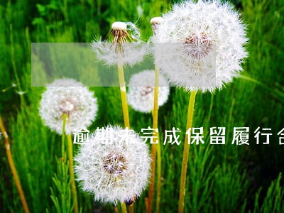 逾期未完成保留履行合同的权力 逾期未完成保留履行合同的权力