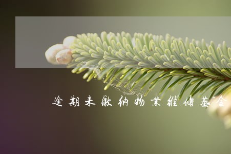 逾期未缴纳物业维修基金 逾期未缴纳物业维修基金