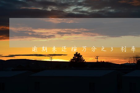 逾期未还按万分之3利率 逾期未还按万分之3利率