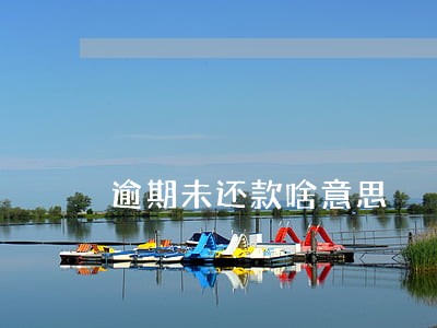 逾期未还款啥意思 逾期未还款啥意思