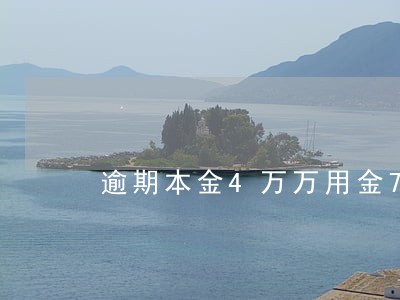 逾期本金4万万用金7万 逾期本金4万万用金7万