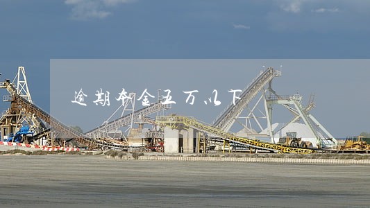 逾期本金五万以下 逾期本金五万以下