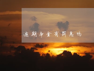 逾期本金有罚息吗 逾期本金有罚息吗