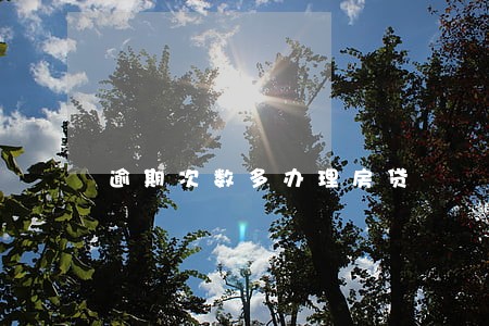 逾期次数多办理房贷 逾期次数多办理房贷