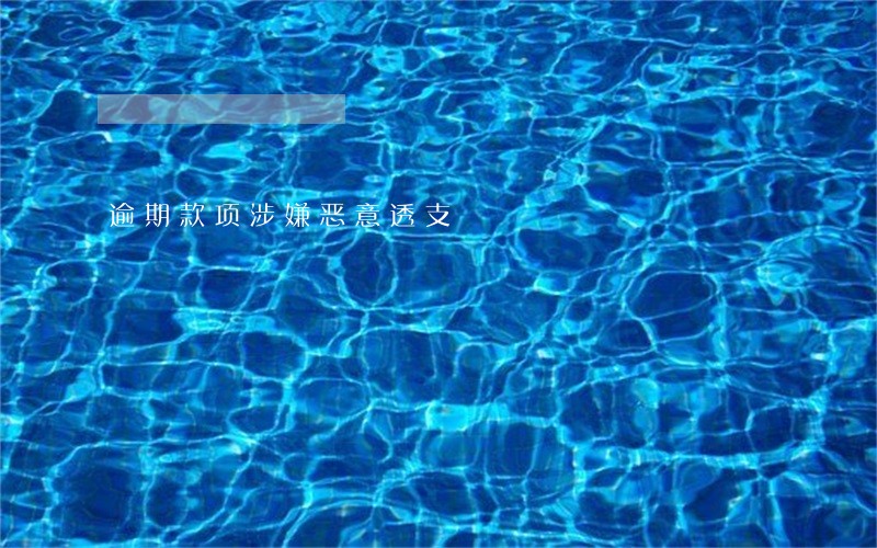 逾期款项涉嫌恶意透支
