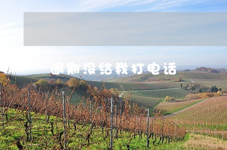 逾期没给我打电话 逾期没给我打电话