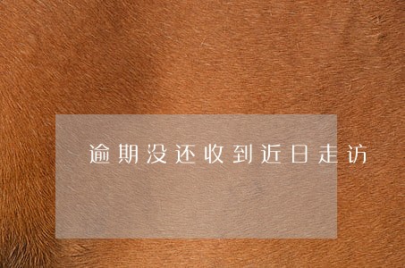 逾期没还收到近日走访 逾期没还收到近日走访