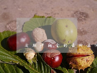逾期滞纳金的最新法律规定 逾期滞纳金的最新法律规定