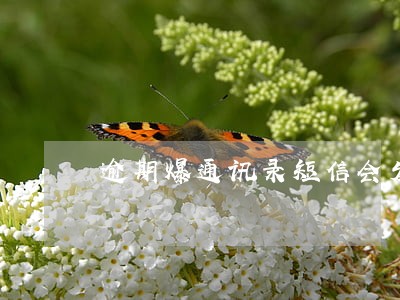 逾期爆通讯录短信会发什么 逾期爆通讯录短信会发什么