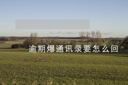 逾期爆通讯录要怎么回 逾期爆通讯录要怎么回