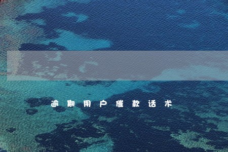 逾期用户催款话术 逾期用户催款话术