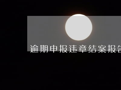 逾期申报违章结案报告表 逾期申报违章结案报告表