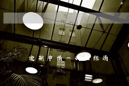 逾期申请一次性结清 逾期申请一次性结清