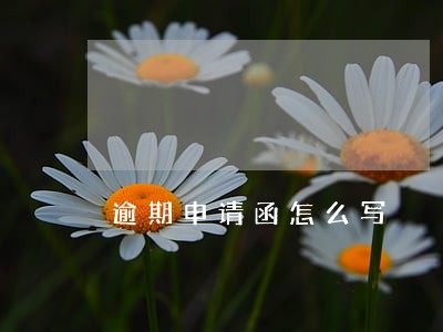 逾期申请函怎么写 逾期申请函怎么写