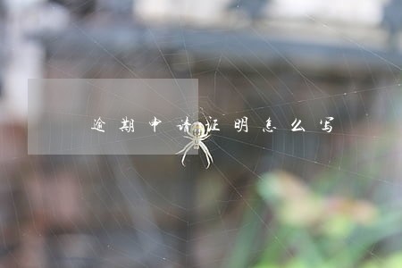 逾期申请证明怎么写 逾期申请证明怎么写