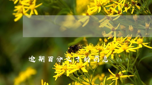 逾期百分之十的罚息 逾期百分之十的罚息