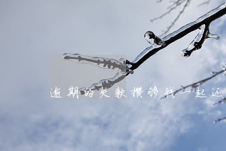 逾期的欠款攒够钱一起还清行么 逾期的欠款攒够钱一起还清行么