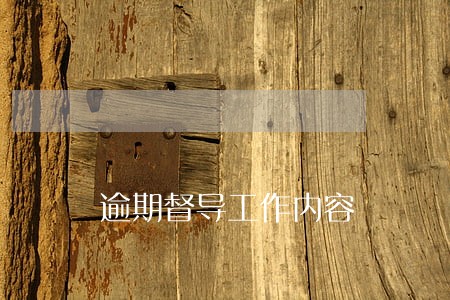 逾期督导工作内容 逾期督导工作内容