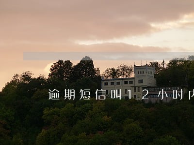 逾期短信叫12小时内还款 逾期短信叫12小时内还款