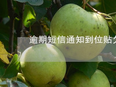 逾期短信通知到位贴欠款 逾期短信通知到位贴欠款
