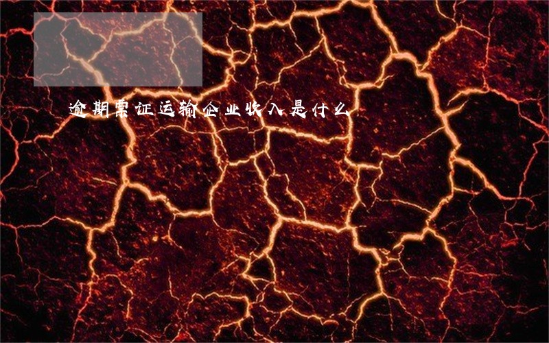 逾期票证运输企业收入是什么