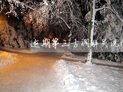 逾期第三方调解员说仲裁