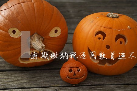 逾期缴纳税适用款首违不罚 逾期缴纳税适用款首违不罚