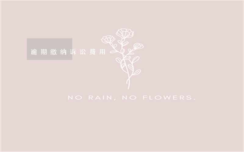 逾期缴纳诉讼费用 逾期缴纳诉讼费用