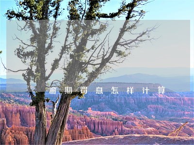逾期罚息怎样计算 逾期罚息怎样计算