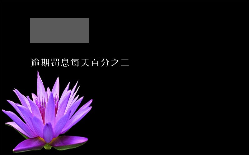 逾期罚息每天百分之二 逾期罚息每天百分之二