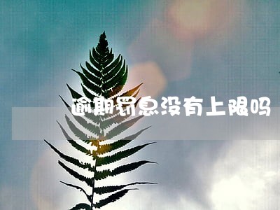 逾期罚息没有上限吗 逾期罚息没有上限吗
