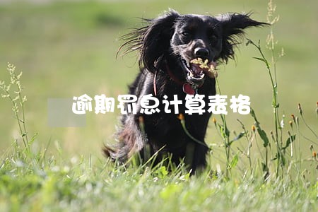 逾期罚息计算表格 逾期罚息计算表格