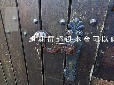 逾期罚超过本金可以吗 逾期罚超过本金可以吗