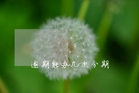 逾期能办几次分期 逾期能办几次分期