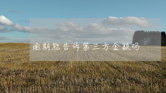 逾期能告诉第三方金额吗 逾期能告诉第三方金额吗