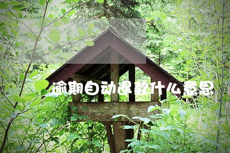 逾期自动退款什么意思 逾期自动退款什么意思