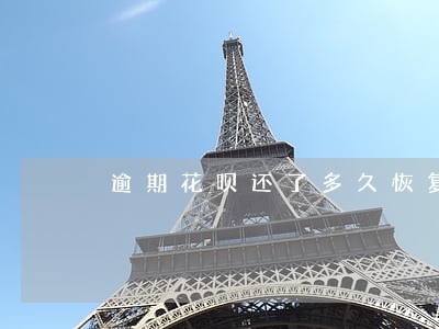 逾期花呗还了多久恢复 逾期花呗还了多久恢复