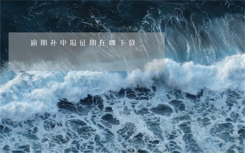逾期补申报征期在哪下载 逾期补申报征期在哪下载