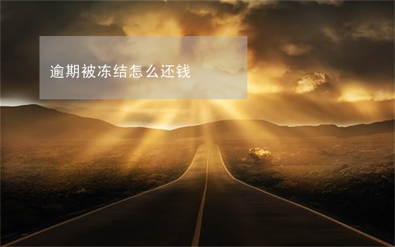 逾期被冻结怎么还钱 逾期被冻结怎么还钱