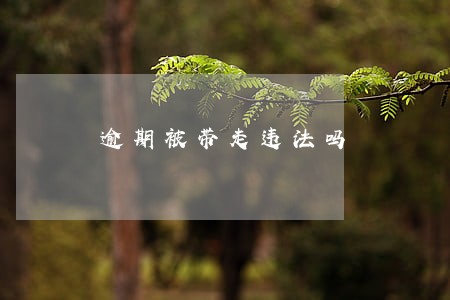 逾期被带走违法吗 逾期被带走违法吗